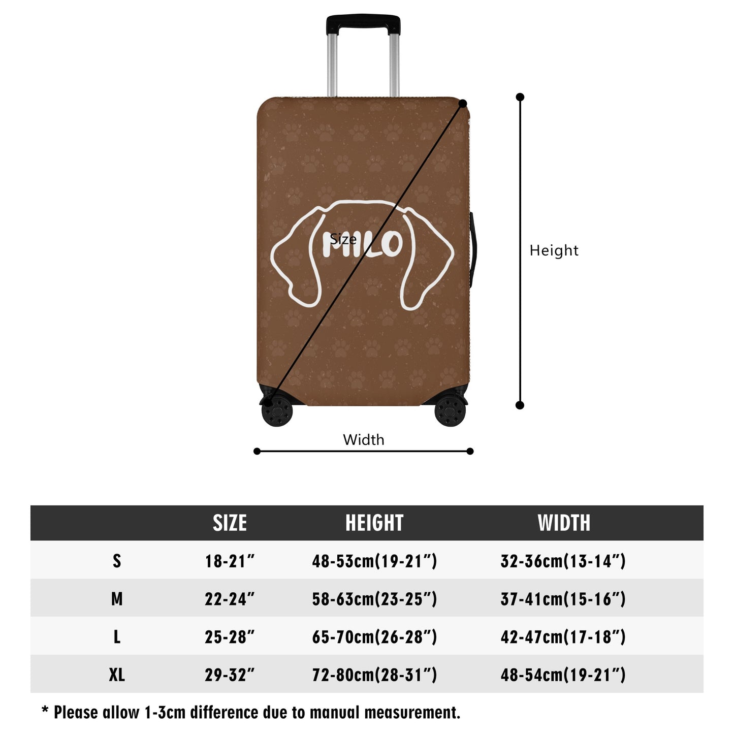 Personalized Luggage Cover with Dachshund Name - Luggage Cover