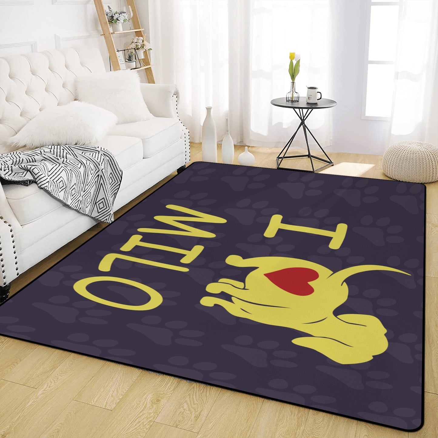 Custom Living Room Carpet Rug with dachshund Name - Living Room Carpet Rug