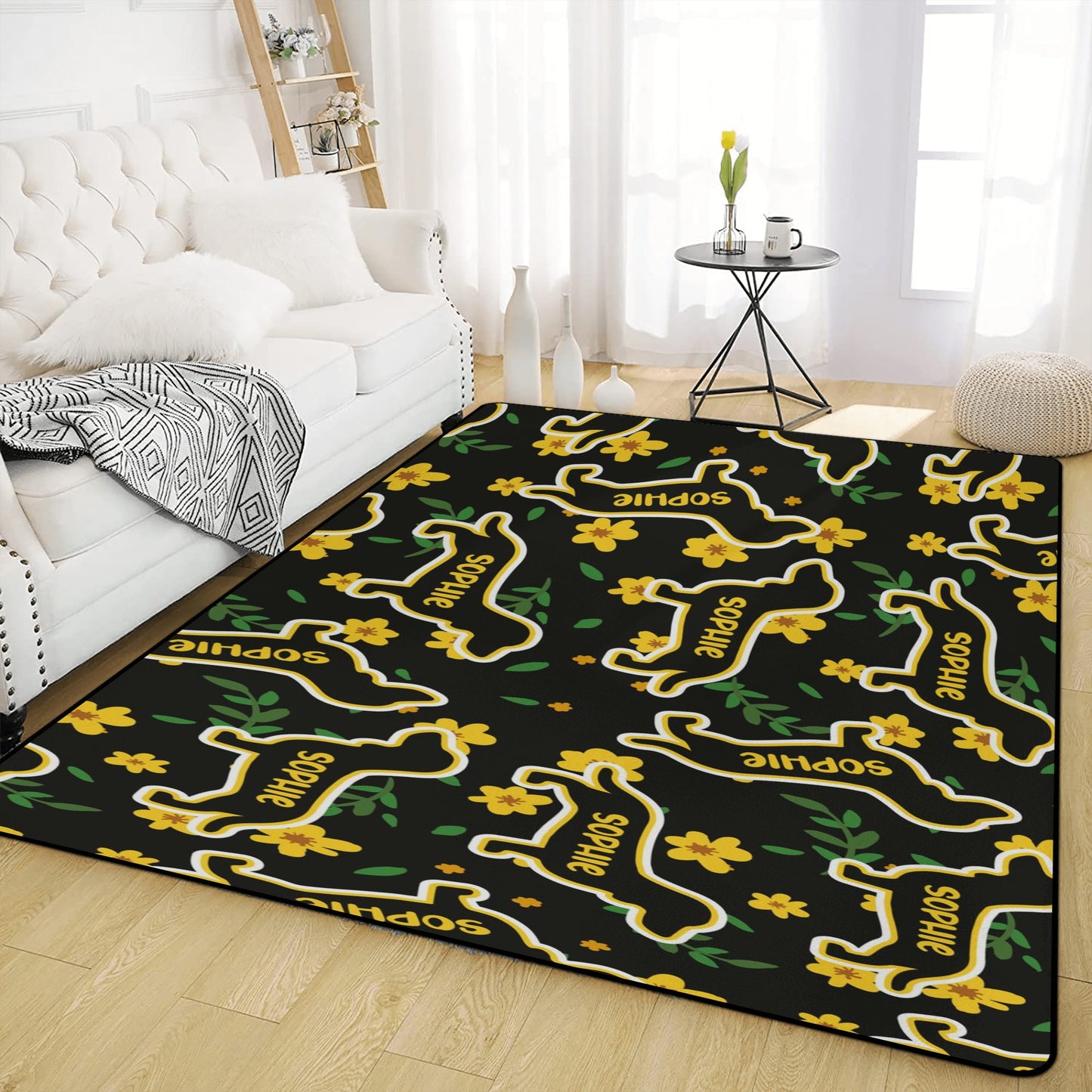 Custom Living Room Carpet Rug with dachshund Name - Living Room Carpet Rug