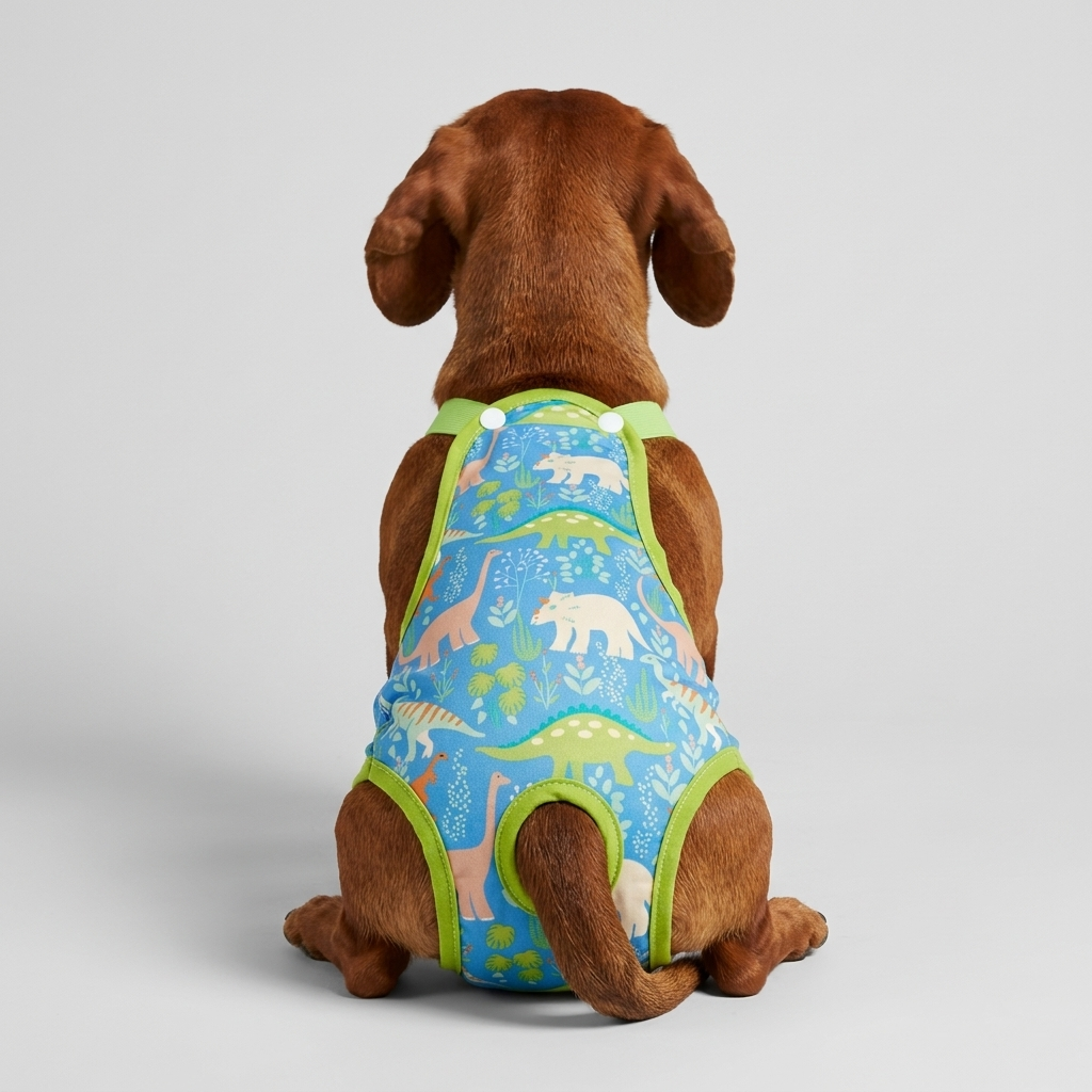 Pawzy Dachshund Cartoon Print Diaper – Washable Dog Sanitary with Adjustable Straps