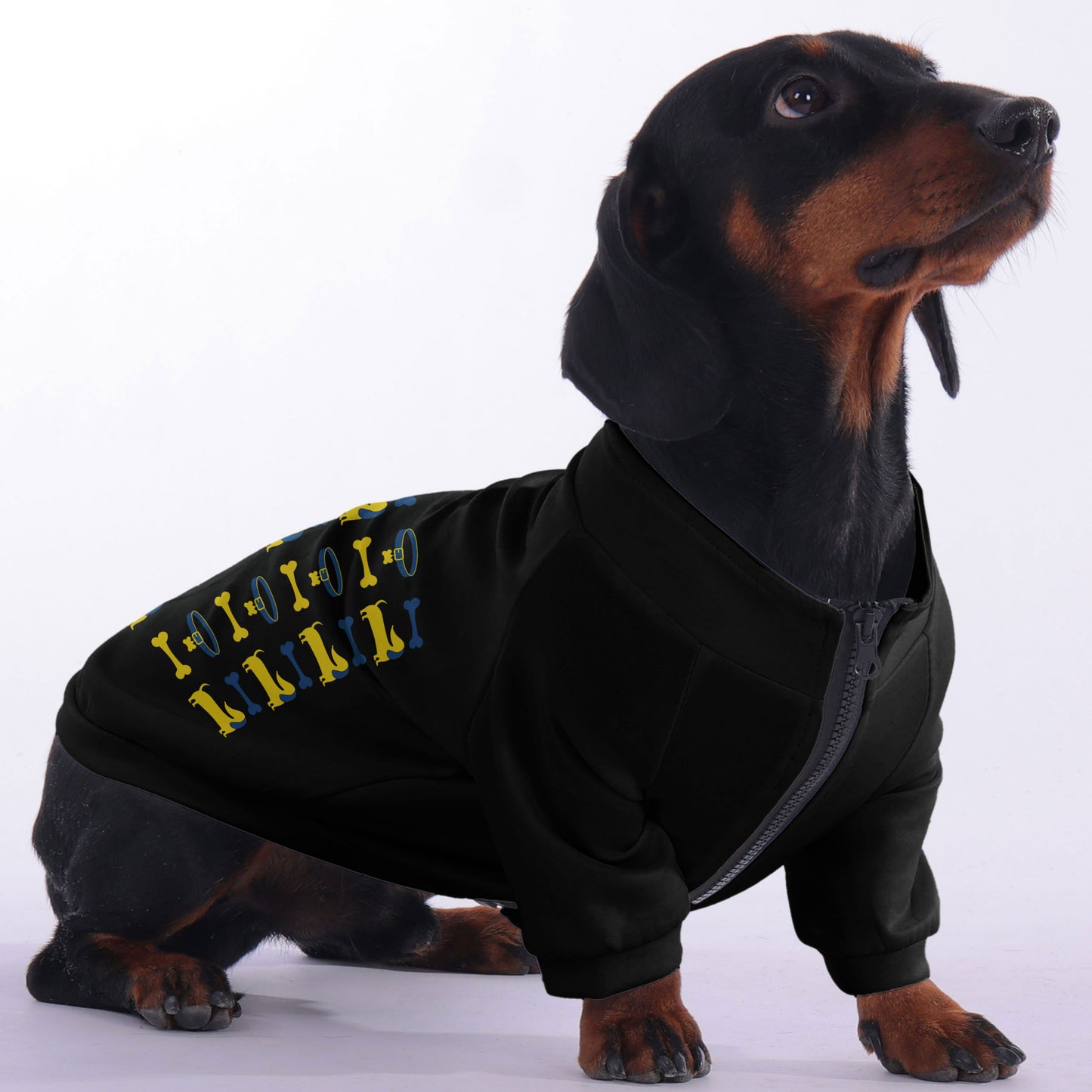 Sophie - zip-up hooded sweatshirt for dachshund