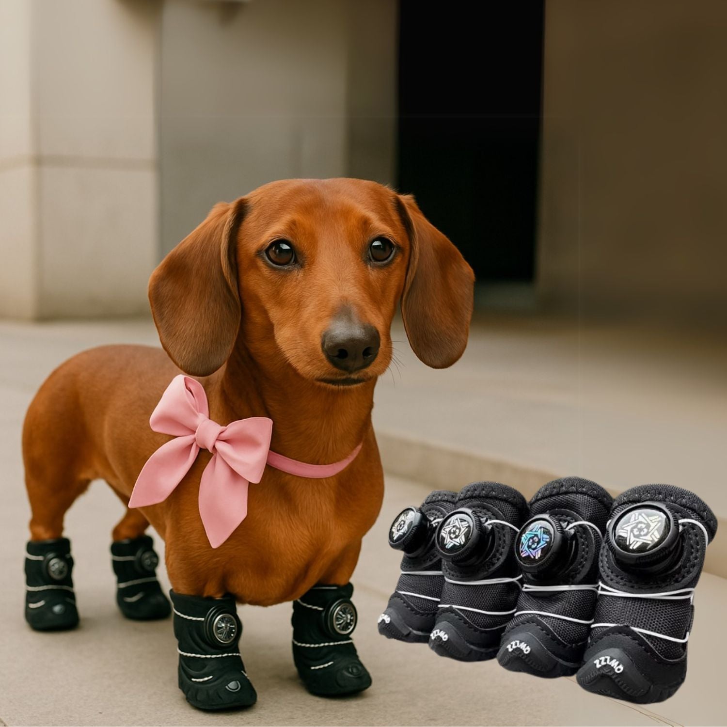 FurTrek Dachshund Winter Running Shoes – Non-Slip Dog Boots for Cold W