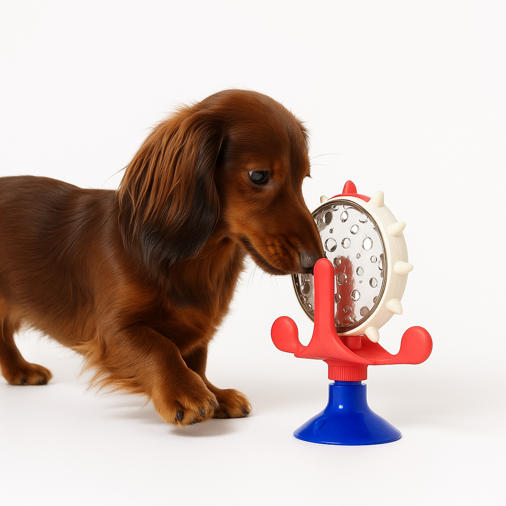 Dachshund Puzzle Toy – Treat Slow Feed Play Wheel Toy