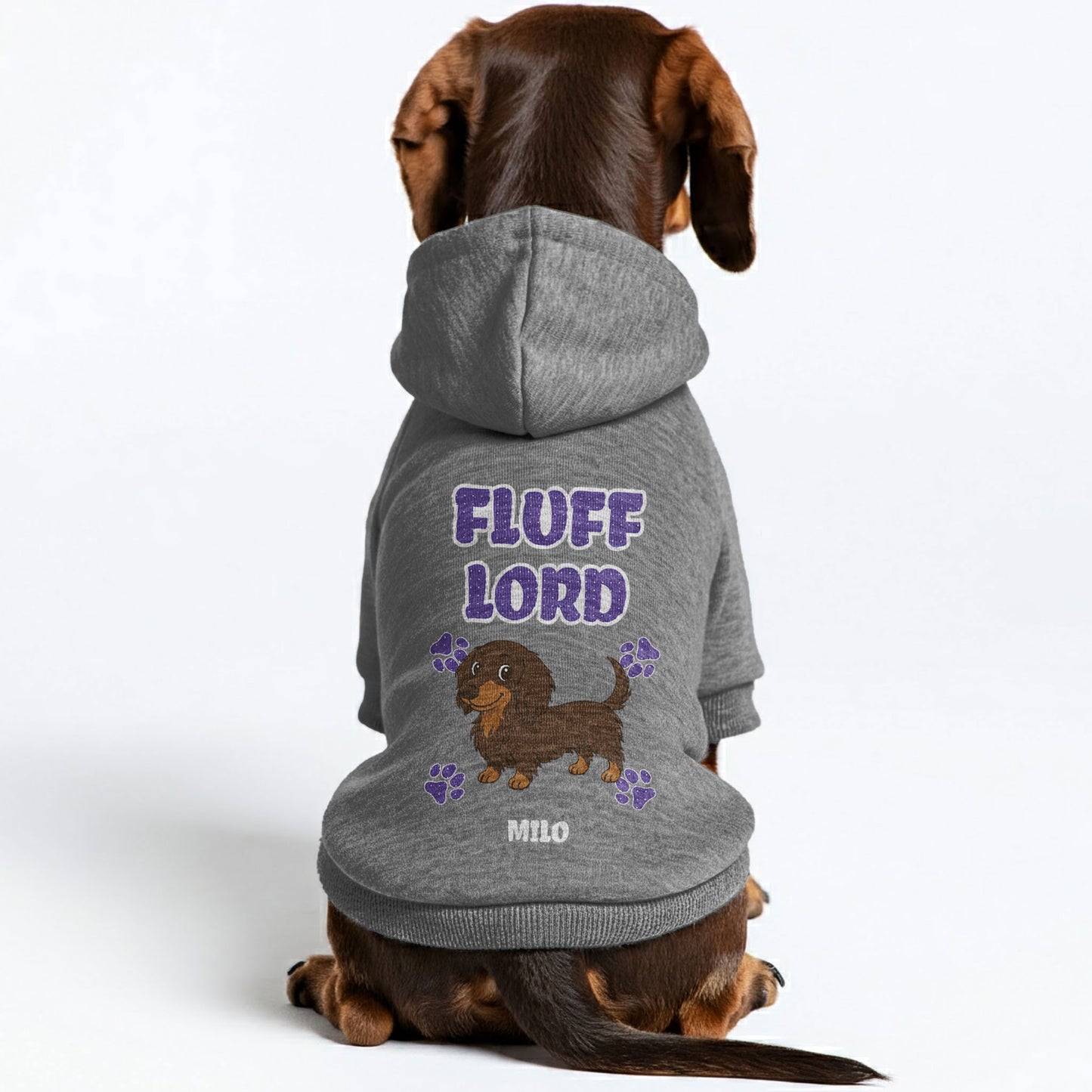 FLUFF LADY – Personalized Dachshund Hoodies with Your Doxie’s Name & Clipart – Stylish, Cozy & Made from Premium 100% Cotton