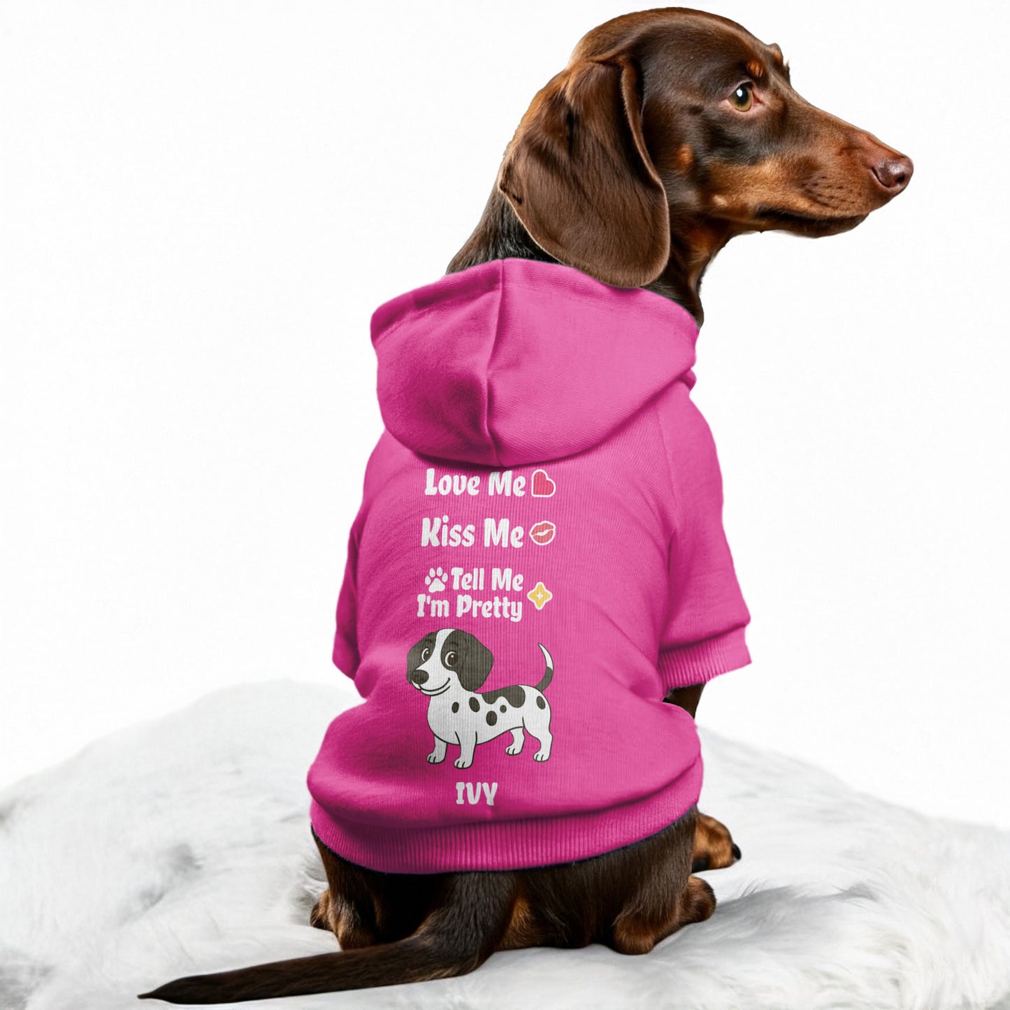 Love Me – Personalized Dachshund Hoodies with Your Doxie’s Name & Clipart – Stylish, Cozy & Made from Premium 100% Cotton
