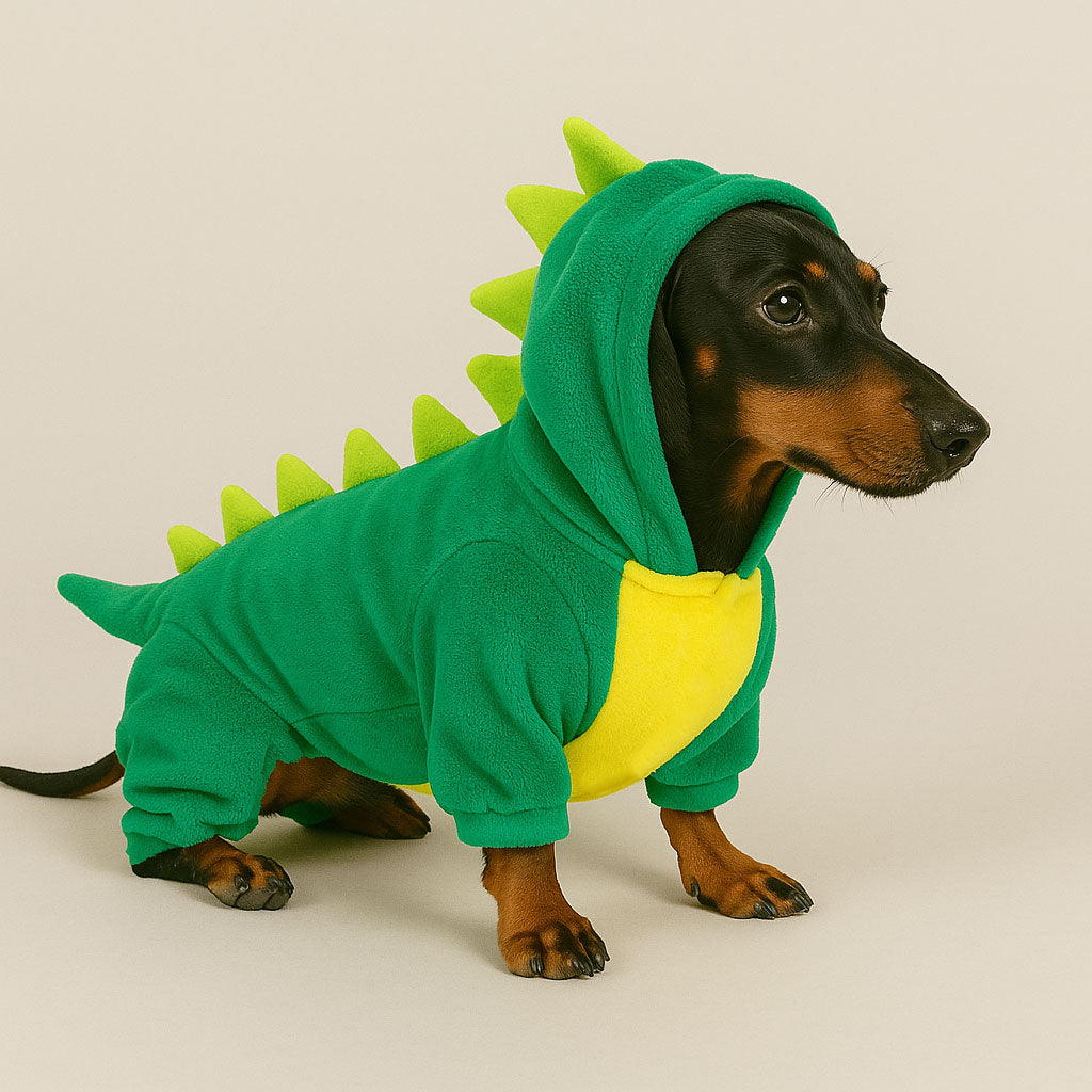 dino dog gear Dachshund Dinosaur Costume Halloween Jumpsuit – Dachshund Shop