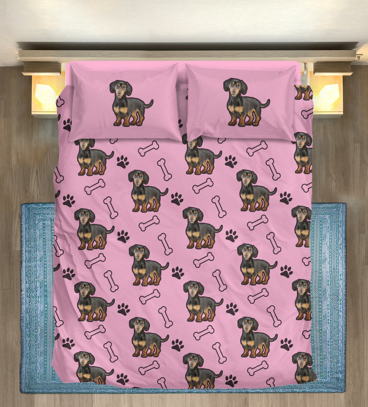 Custom Bedding Set with Dachshund's Picture - Bedding Set