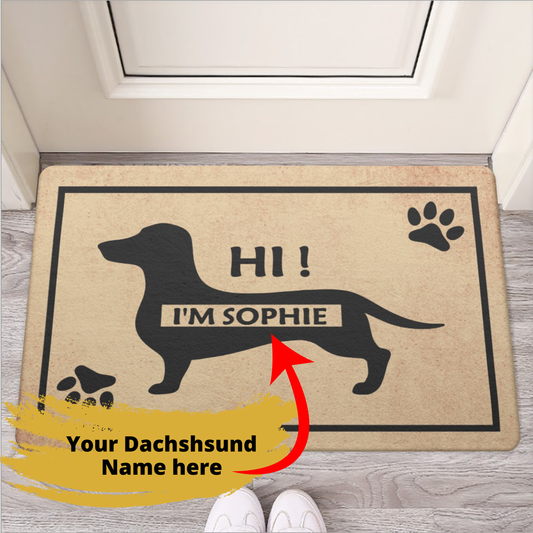 Personalized Doormat with dachshund Name - Doormat