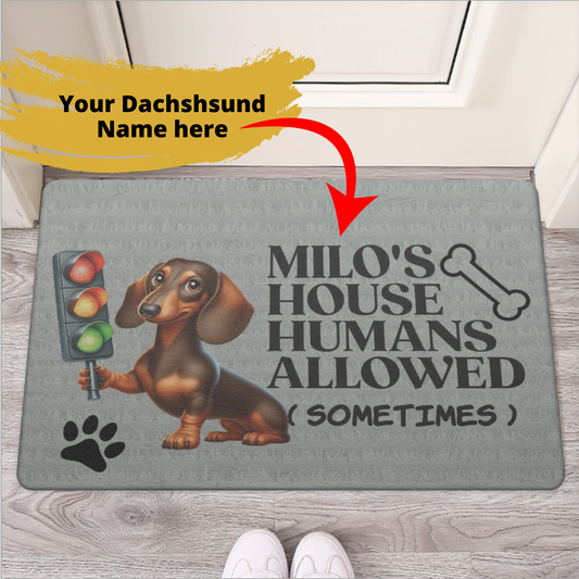 Personalized Doormat with dachshund Name - Doormat