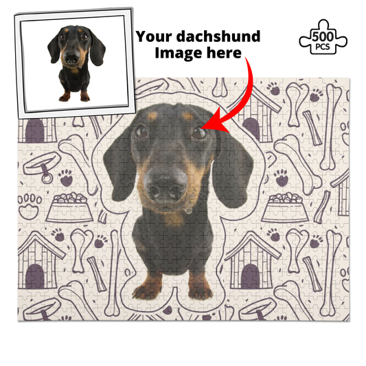 Personalized  Puzzle  with Dachshund Picture - Puzzle