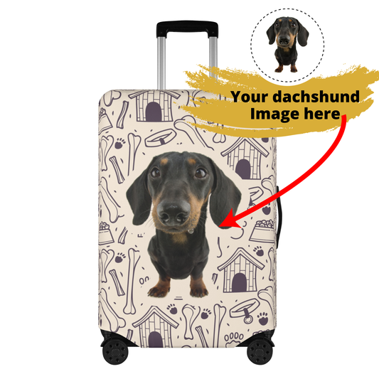 Custom Luggage Cover with Dachshund picture