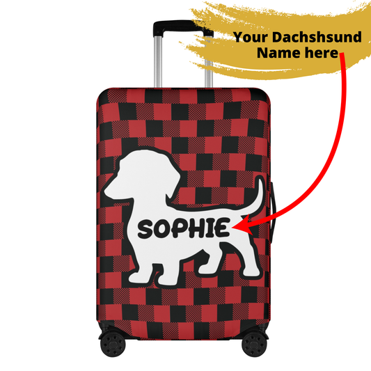 Personalized Luggage Cover with Dachshund Name - Luggage Cover