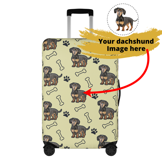 Custom Luggage Cover with Dachshund picture