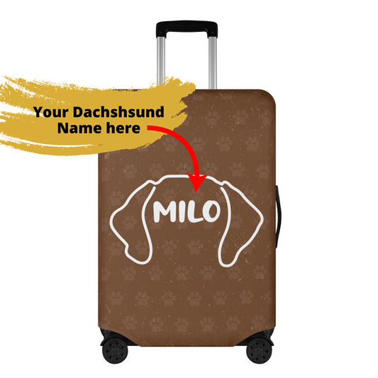 Personalized Luggage Cover with Dachshund Name - Luggage Cover