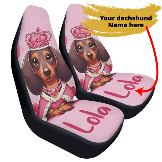 Custom Car Seat Cover with Dachshunds Name - Car Seat Cover (2 pcs)