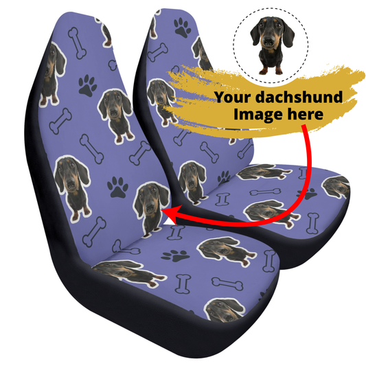 Custom  Car seat cover with Dachshund's Image - Car seat covers (2 pcs)