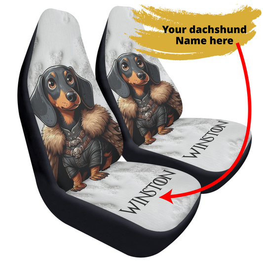 Custom Car Seat Cover with Dachshunds Name - Car Seat Cover (2 pcs)