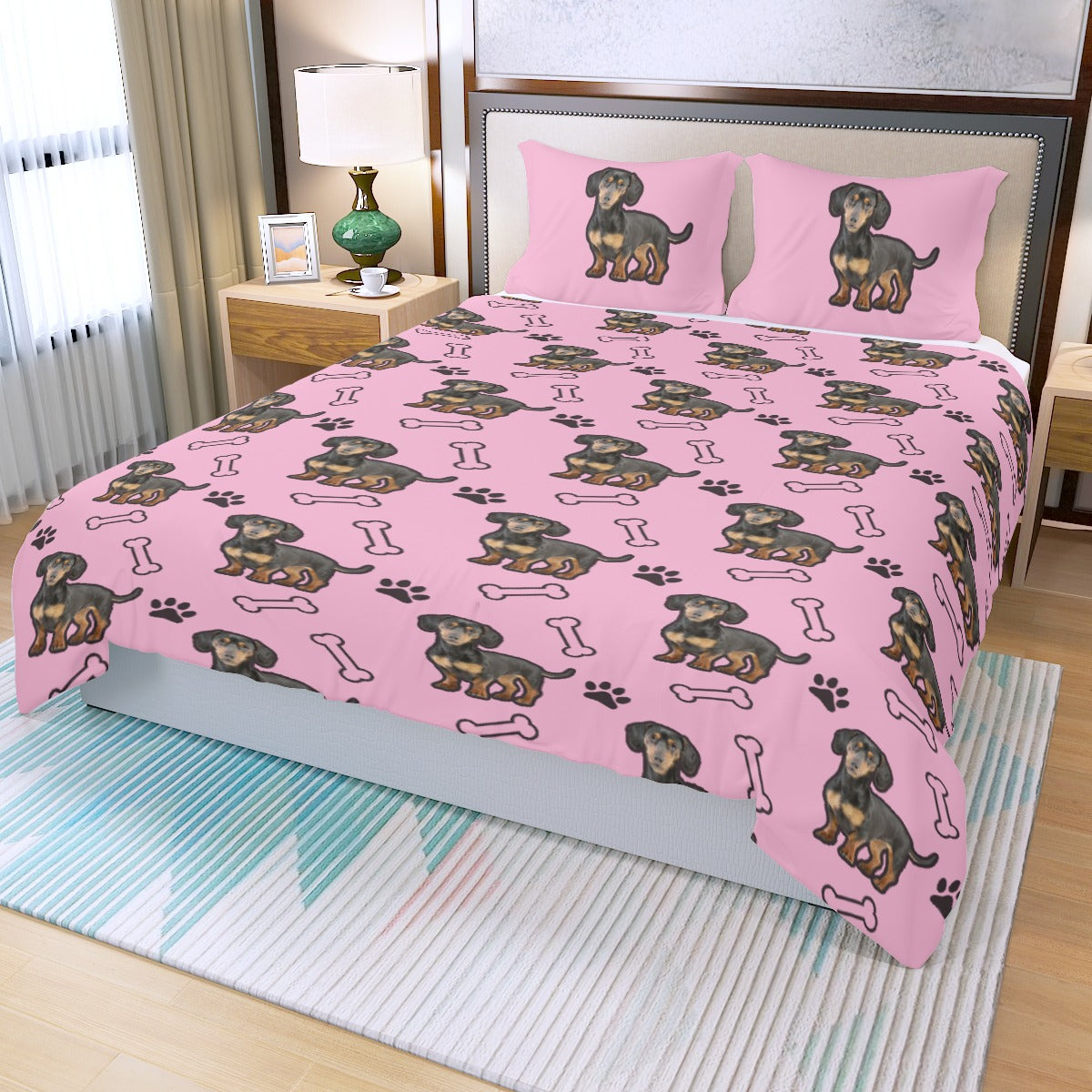 Custom Bedding Set with Dachshund's Picture - Bedding Set