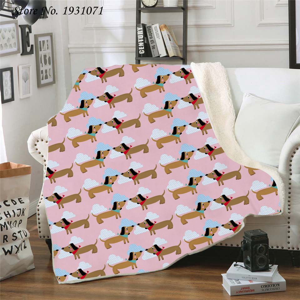 Dachshund Fleece Blanket for Beds