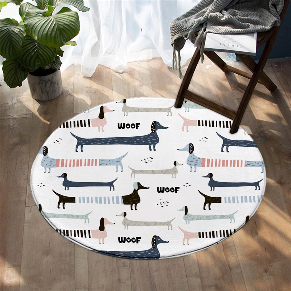Dachshund Floor Rugs Carpet Round Area Floor Mat- Dachshund Shop.jpg