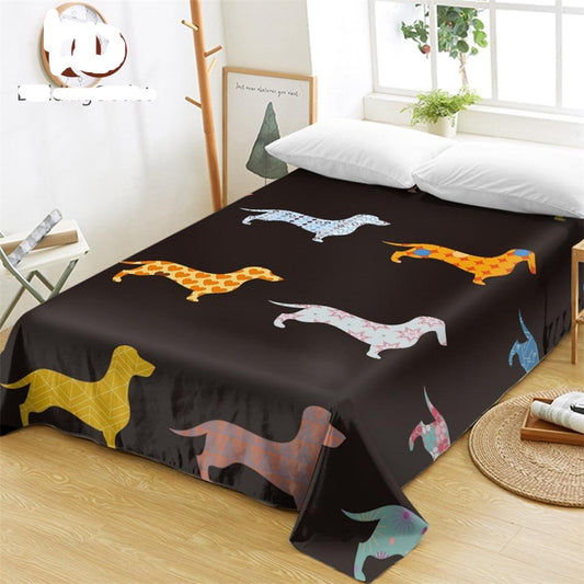 Dachshund Bed Colorful Puppy Printed Flat Sheet - Dachshund Shop.jpg