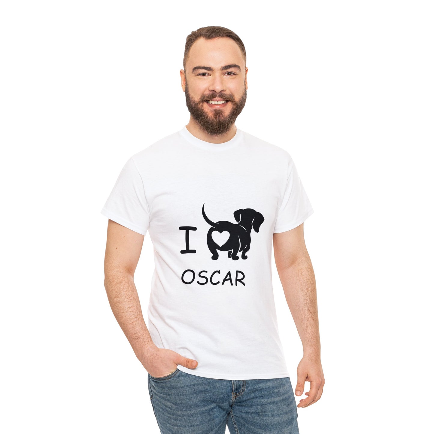 I love my doxie - Camiseta personalizada con nombre de perro salchicha 