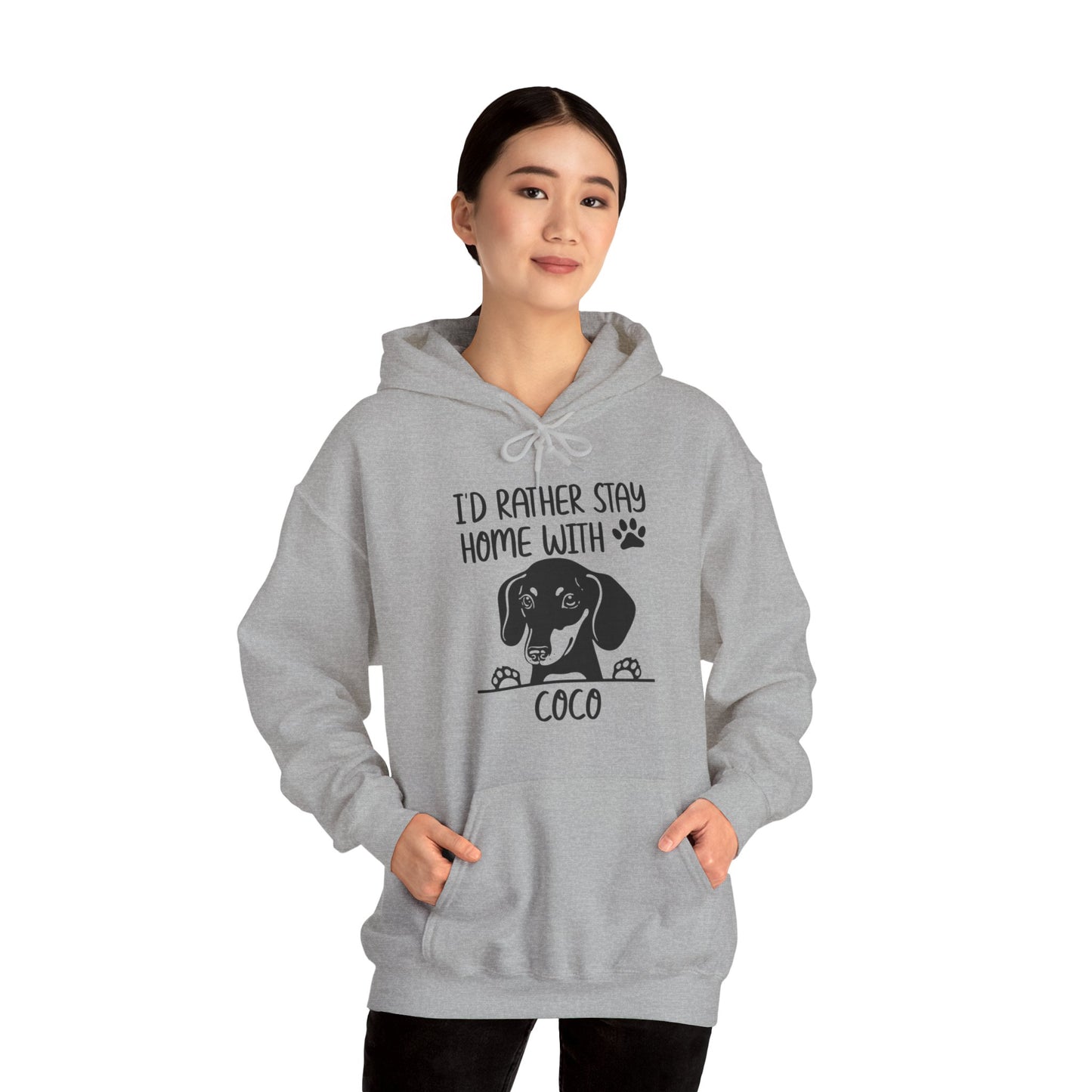 Sudadera con capucha personalizada con nombre de perro salchicha - Sudadera con capucha unisex 