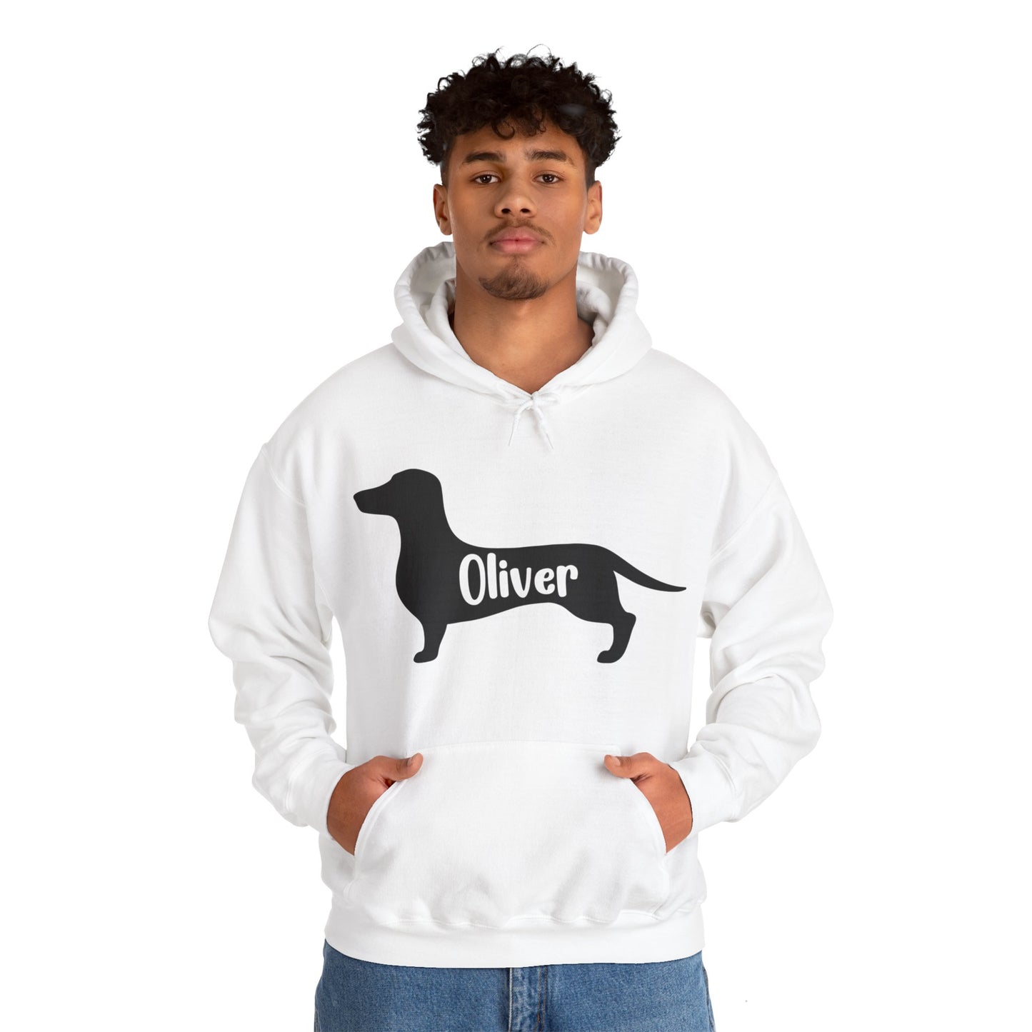 Sudadera con capucha personalizada con nombre de perro salchicha - Sudadera con capucha unisex 