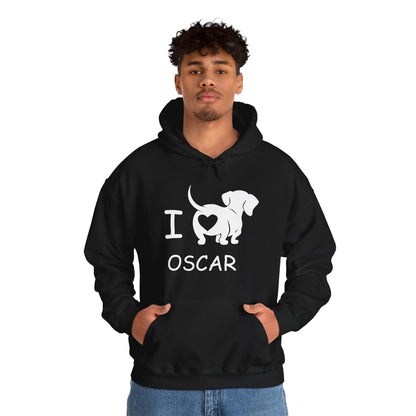 Sudadera con capucha personalizada con nombre de perro salchicha - Sudadera con capucha unisex 