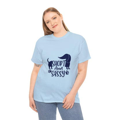 Short and sassy - Unisex Cotton T-Shirt for dachshund lovers