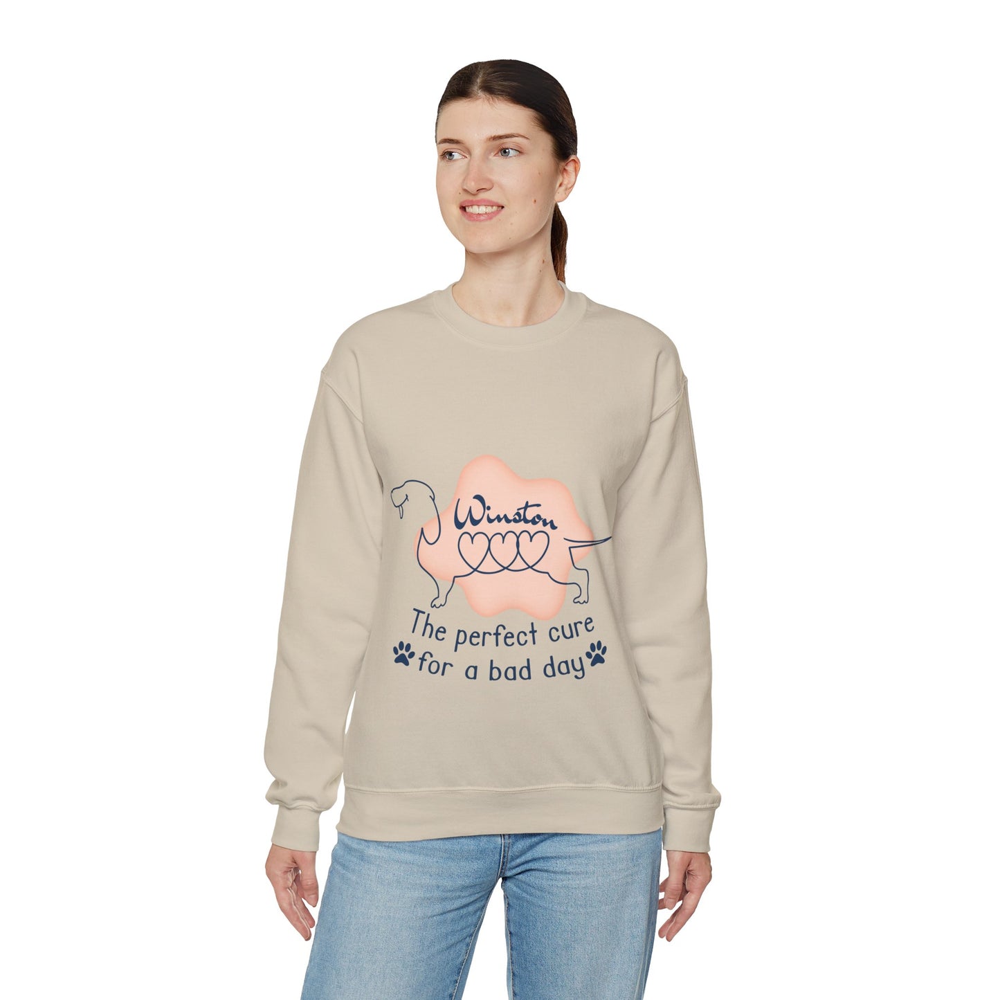 Custom Sweatshirt  with dachshund Name  -  Unisex Sweatshirt