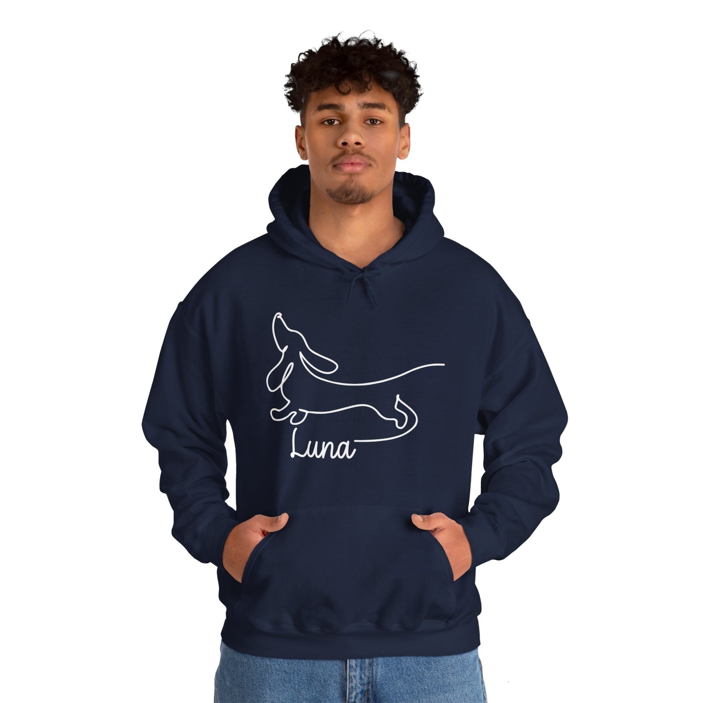 Sudadera con capucha personalizada con nombre de perro salchicha - Sudadera con capucha unisex 