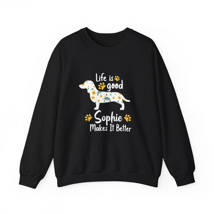 Custom Sweatshirt  with dachshund Name  -  Unisex Sweatshirt