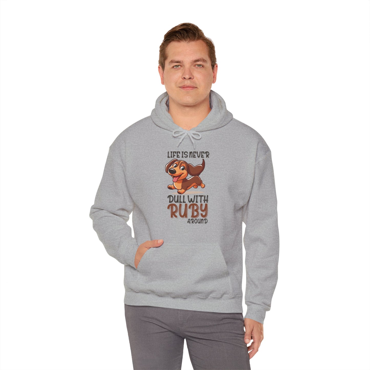 Sudadera con capucha personalizada con nombre de perro salchicha - Sudadera con capucha unisex 