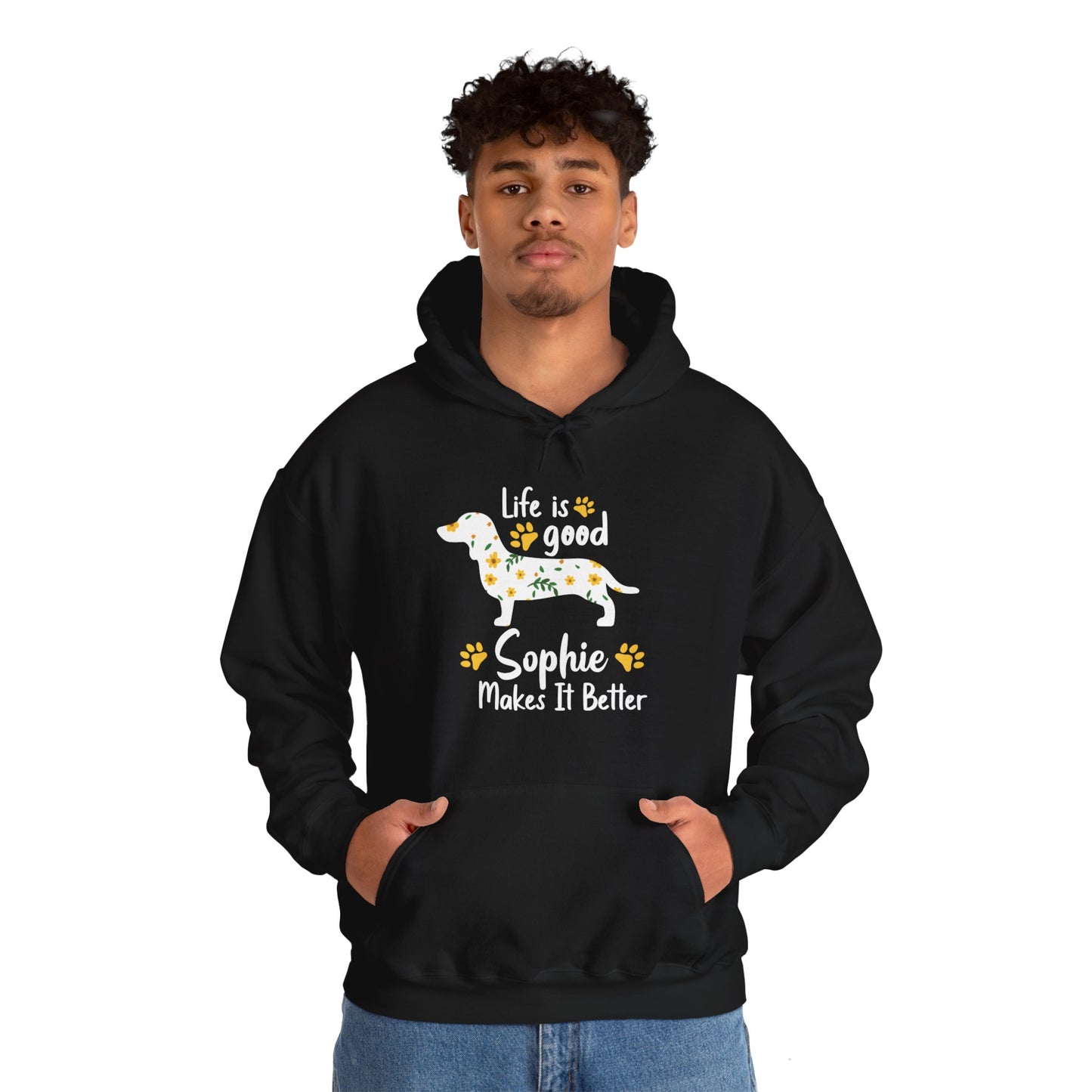 Custom Hoodie with dachshund Name  - Unisex Hoodie