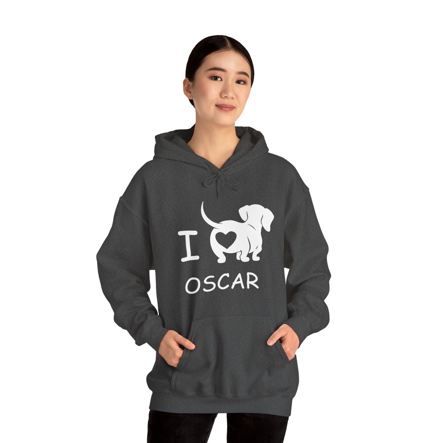 Sudadera con capucha personalizada con nombre de perro salchicha - Sudadera con capucha unisex 