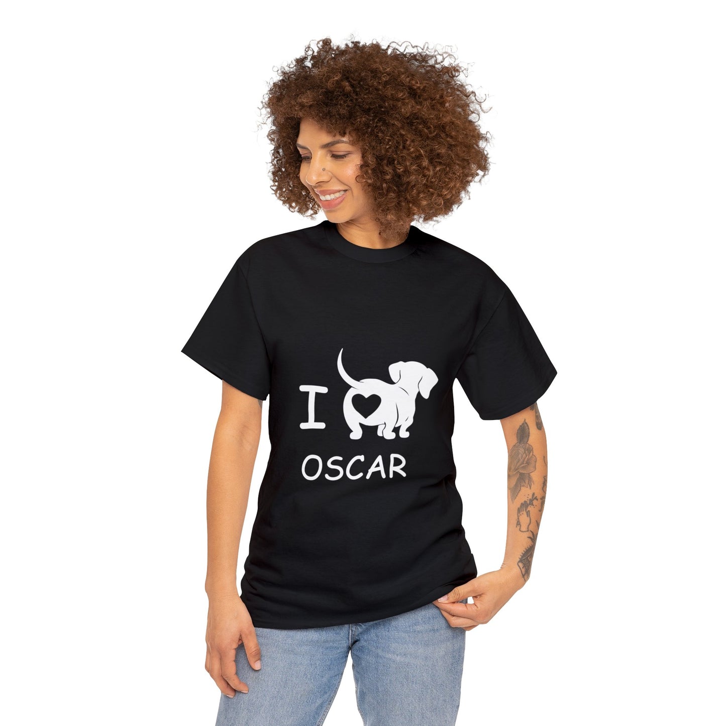 I love my doxie - Custom T-shirt  with dachshund  Name