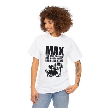 Camiseta personalizada con nombre de perro salchicha 