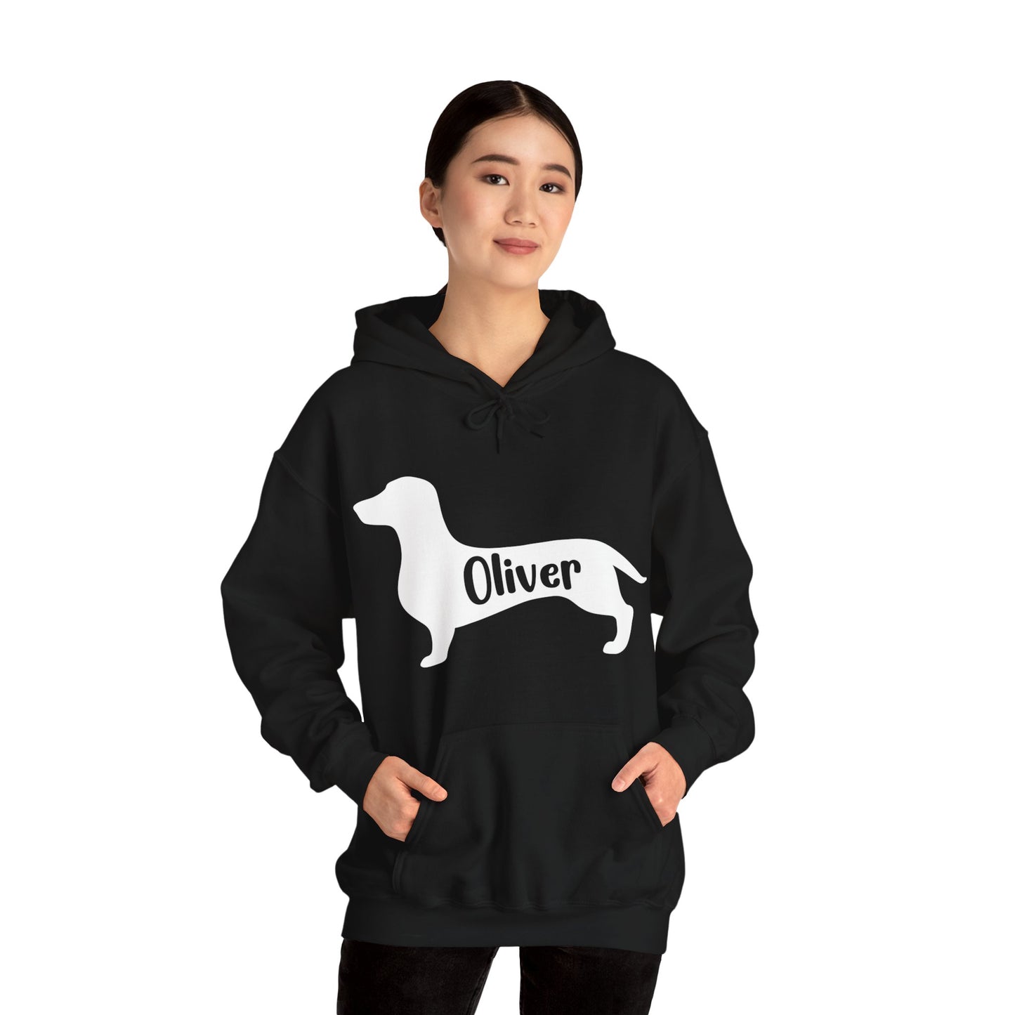 Sudadera con capucha personalizada con nombre de perro salchicha - Sudadera con capucha unisex 