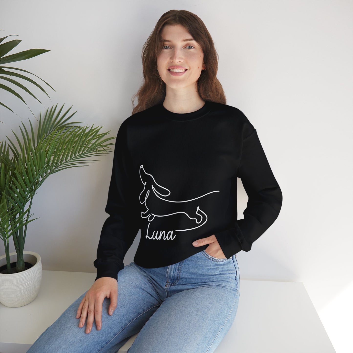 Custom Sweatshirt  with dachshund Name  -  Unisex Sweatshirt for Dachshund lovers