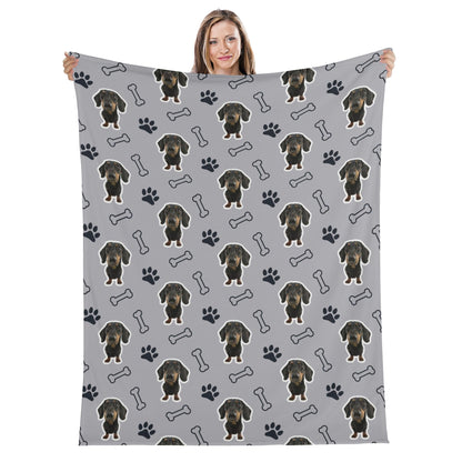 Custom  Blanket with Dachshunds Image  -  Blanket