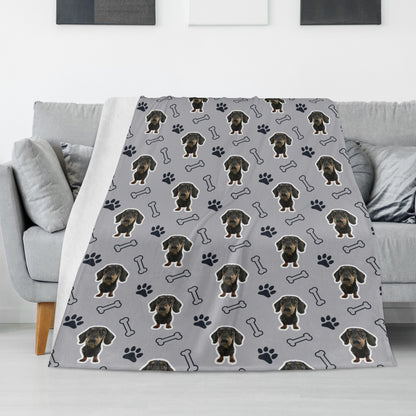 Custom  Blanket with Dachshunds Image  -  Blanket