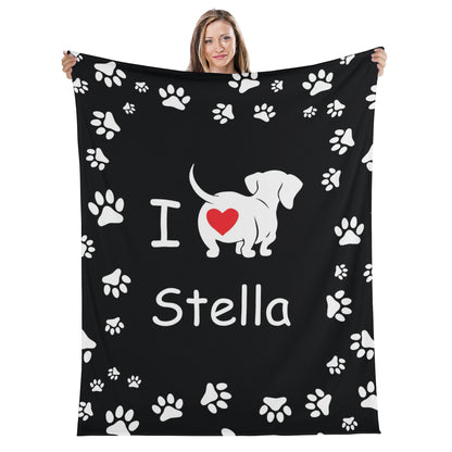 Custom blanket with dachshund name -  Blanket