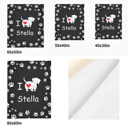 Custom blanket with dachshund name -  Blanket