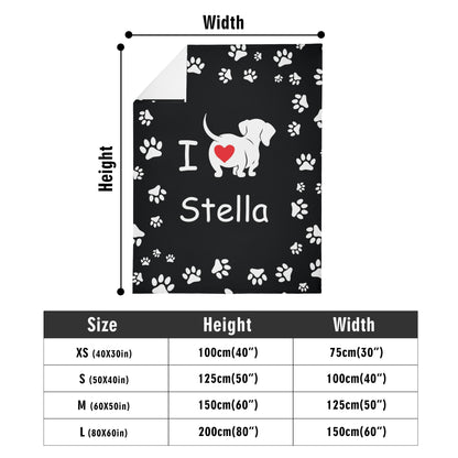 Custom blanket with dachshund name -  Blanket