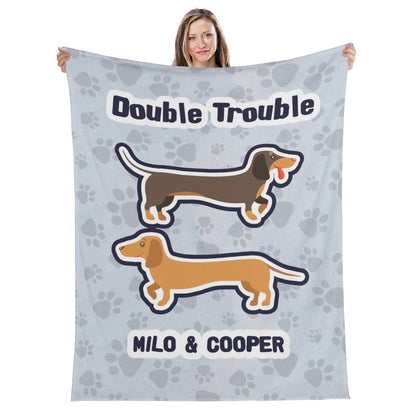 Custom blanket with dachshund name -  Blanket
