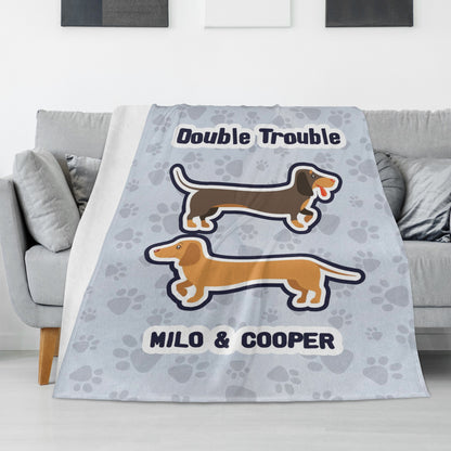 Custom blanket with dachshund name -  Blanket