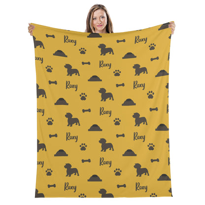 Custom blanket with dachshund name -  Blanket for Dachshund Love