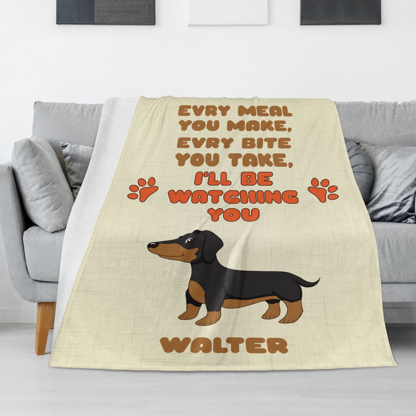 Custom blanket with dachshund name -  Blanket