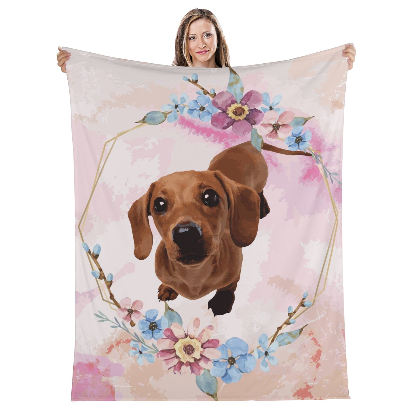 Custom  Blanket with Dachshunds Image  -  Blanket